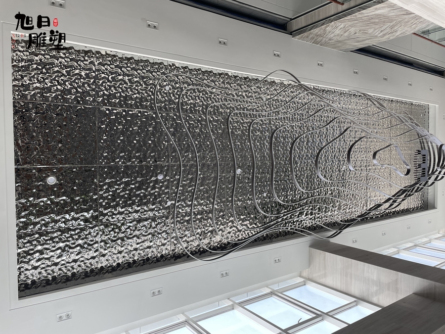 淄博光大水務(wù)大廳不銹鋼304鏡面雕塑